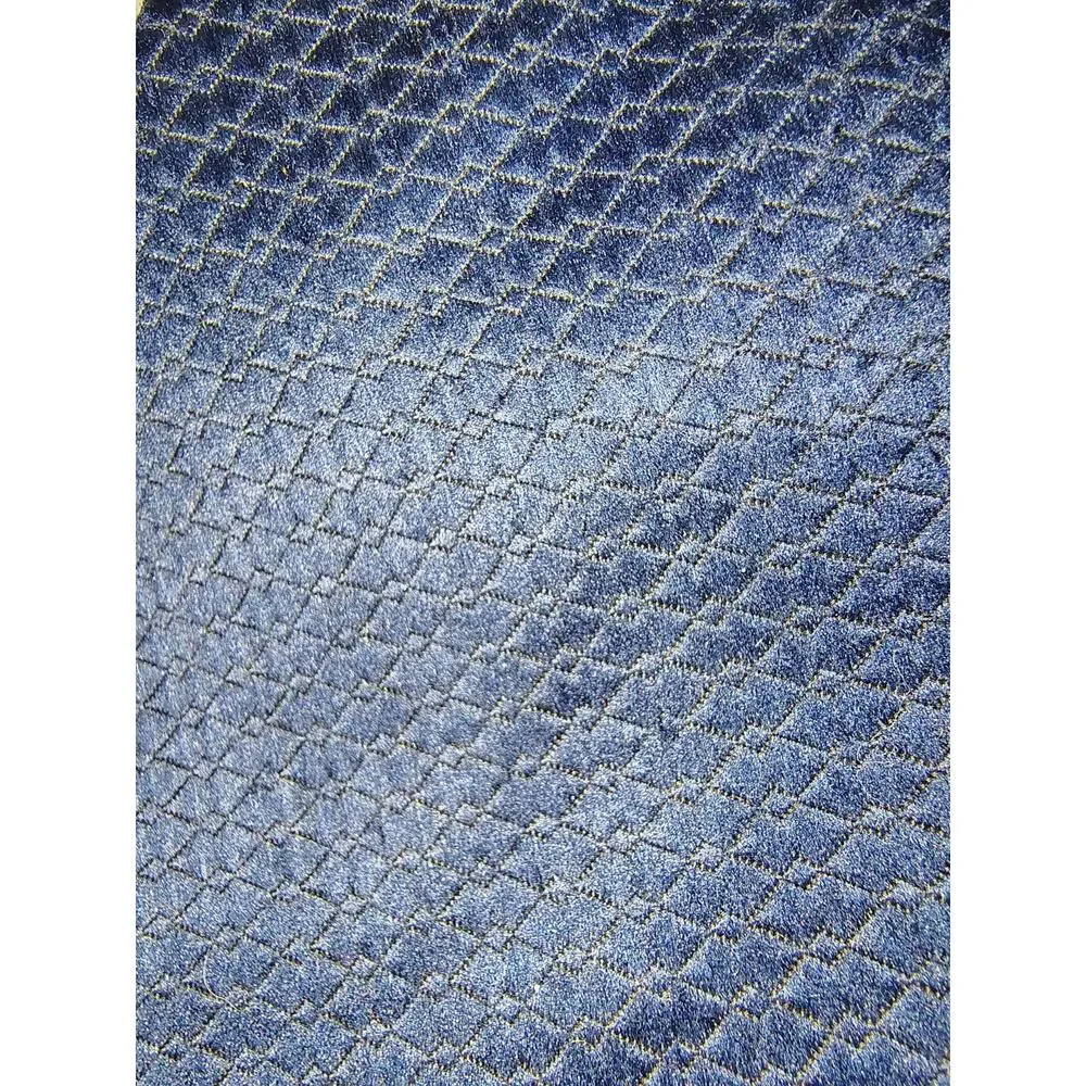 Vintage Wemlon Wembley Necktie Solid Dark Blue Subtle Geometric Diamond Pattern